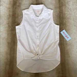 Cat & Jack Girls White Button Down Vest